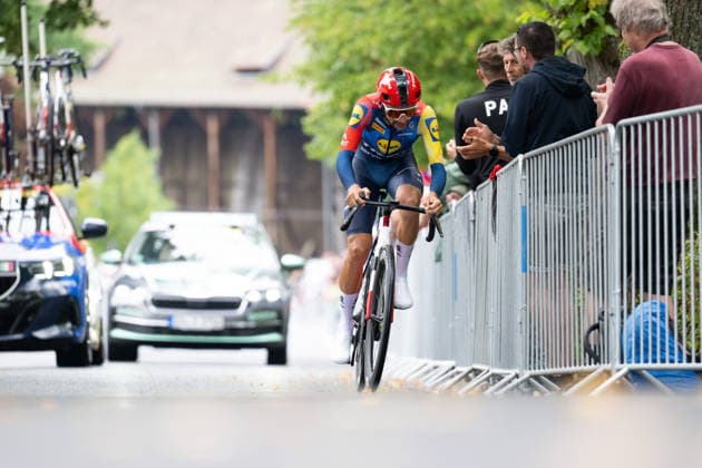Lidl Deutschland Tour, Prolog, 19.08.2026 Matteo Sobrero (ITA, LIDL - TREK) Bad Orb Germany *** Lidl Germany Tour, Prolog, August 19, 2026 Matteo Sobrero (ITA), LIDL TREK Bad Orb, Germany Copyright: xCarlaxHilgerx