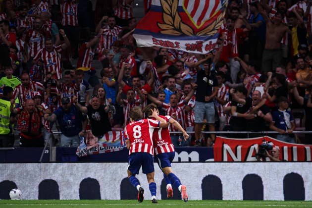 ESP: Atletico de Madrid v Malaga CF La Liga EA Sports Kang In Lee of Atletico de Madrid celebrates his goal during with Pablo Barrios during Liga EA Sports match between Atletico de Madrid and Malaga CF at Estadio Riyadh Air Metropolitano on August 19, 2026 in Madrid, Spain. Madrid Madrid Spain Football *** ESP Atlético de Madrid vs. Málaga CF La Liga EA Sports Kang In Lee of Atlético de Madrid celebrates his goal with Pablo Barrios during the EA Sports La Liga match between Atlético de Madrid and Málaga CF at Estadio Riyadh Air Metropolitano on August 19, 2026, in Madrid, Spain Madrid Madrid Spain Soccer Copyright: xAlejandroxMatiasx
