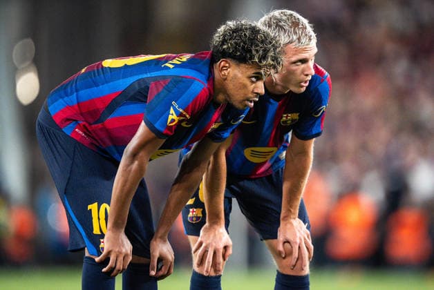 August 19, 2026, Barcelona, Spain, Spain: Lamine YAMAL of Barcelona and Dani OLMO of Barcelona during the Joan Gamper Trophy, Friendly match between FC Barcelona, Barca and Al Ahly SC at Spotify Camp Nou Stadium on August 19, 2026 in Barcelona, Spain. Barcelona Spain - ZUMAm308 20260819_zsp_m308_028 Copyright: xMatthieuxMirvillex