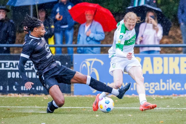2026.08.19, xkwix, Fußball, Krombacher Westfalenpokal, SG Massen - FC Gütersloh, Sportanlage SG Massen, 2.Runde, Saison 2026 2027: Niklas Frese (FC Gütersloh 35) im Zweikampf DFB regulations prohibit any use of photographs as image sequences and or quasi-video. Photo: xKamilxWilkowskixPressefotoKochx Nordrhein-Westfalen Deutschland *** August 19, 2026, xkwix, Soccer, Krombacher Westfalen Cup, SG Massen vs. FC Gütersloh, SG Massen Sports Complex, 2nd Round, 2026–2027 Season: Niklas Frese of FC Gütersloh (35) in a tackle. DFB regulations prohibit any use of photographs as image sequences and or quasi-video. Photo: xKamilxWilkowskixPressefotoKochx, North Rhine-Westphalia, Germany
