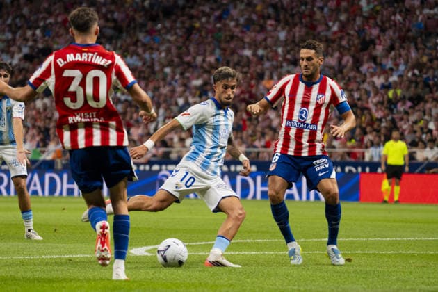 MADRID, SPAIN - AUGUST 19: David Larrubia (N10) in action shots during La Liga match between Atlético de Madrid and Malaga at the Estadio Riyadh Air Metropolitano on the 19th of august, 2026 in Madrid, Spain  Copyright: xAndresxLopezxSheridanxx xSPPx Sportspressphoto_SPR211001