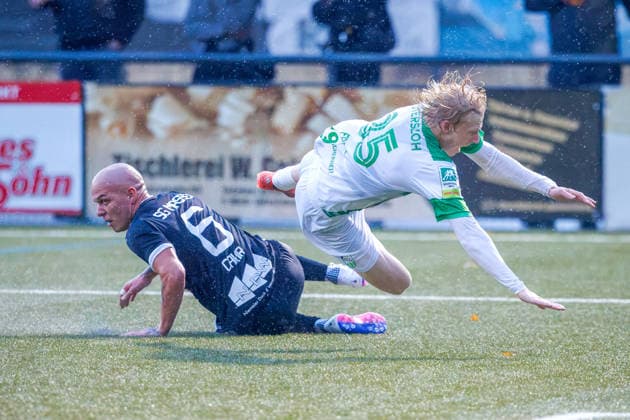 2026.08.19, xkwix, Fußball, Krombacher Westfalenpokal, SG Massen - FC Gütersloh, Sportanlage SG Massen, 2.Runde, Saison 2026 2027: Niklas Frese (FC Gütersloh 35) im Zweikampf gegen Yunus Emre Cakir (SG Massen 6) DFB regulations prohibit any use of photographs as image sequences and or quasi-video. Photo: xKamilxWilkowskixPressefotoKochx Nordrhein-Westfalen Deutschland *** August 19, 2026, xkwix, soccer, Krombacher Westfalen Cup, SG Massen vs. FC Gütersloh, SG Massen Sports Complex, 2nd round, 2026–2027 season: Niklas Frese of FC Gütersloh (35) in a tackle against Yunus Emre Cakir of SG Massen (6). DFB regulations prohibit any use of photographs as image sequences and or quasi-video. Photo: xKamilxWilkowskixPressefotoKochx, North Rhine-Westphalia, Germany