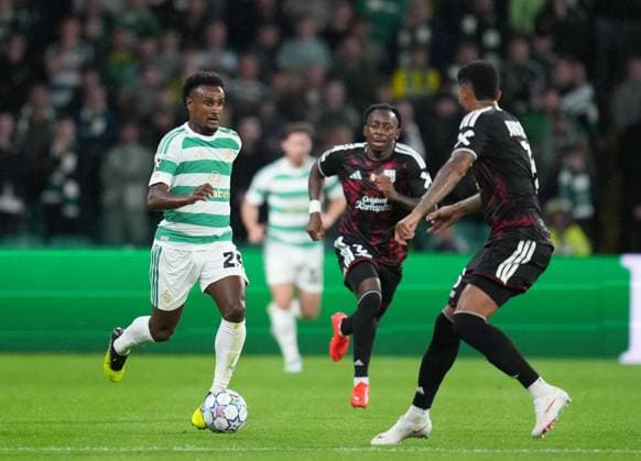 Haissem Hassan of Celtic Celtic v LASK, UEFA Champions League, Play Off Round, First Leg, Football, Celtic Park, Glasgow, Scotland, UK - 19 Aug 2026Glasgow Celtic Park United Kingdom  Copyright: xStuartxWallace Shutterstockx 17104271em