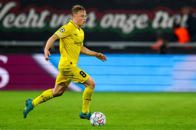 NIJMEGEN, NETHERLANDS - AUGUST 19: Sondre Auklend of FK Bodo Glimt dribbles with the ball during the UEFA Champions League 2026 27 play-offs first leg match between N.E.C. Nijmegen and FK Bodo Glimt at Goffertstadion on August 19, 2026 in Nijmegen, Netherlands.  Copyright: xRenexNijhuis MBxMediax