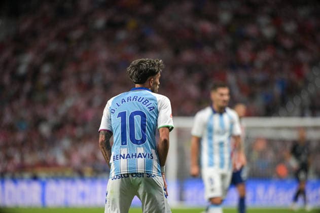 ESP: Atletico de Madrid vs Malaga CF - La Liga EA Sports MADRID, SPAIN - AUGUST 19: David Larrubia of Malaga CF during the match between AtlÃ tico de Madrid and Malaga CF of La Liga EA Sports on August 19, 2026 at Riyadh Air Metropolitano Stadium in Madrid, Spain. (Photo by Samuel Carreno) Madrid Madrid Madrid Spain Copyright: xSamuelxCarrenox samcargad_190826_141-108