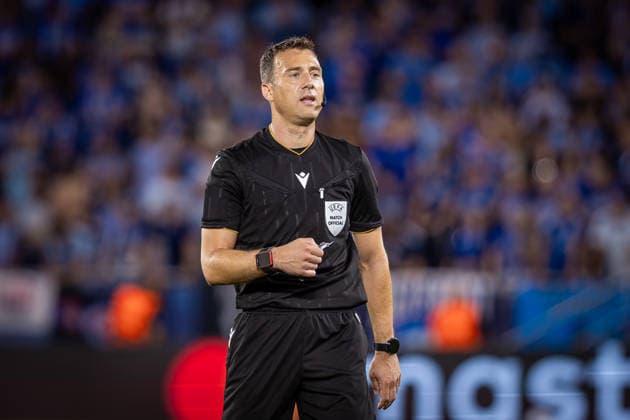 SLOVAN BRATISLAVA - CELJE Referee Felix Zwayer during the first leg of play off round of UEFA Champions league football match between SK SLovan Bratislava and Celje at the Tehelne Pole Narodny futbalovy stadion. Bratislava, Slovakia, August 19, 2026. Copyright: xx 080A9951