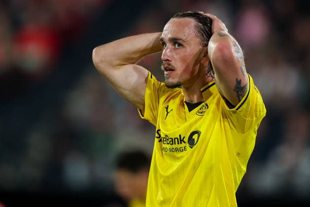 NIJMEGEN, NETHERLANDS - AUGUST 19: Andreas Helmersen of FK Bodo Glimt looks on during the UEFA Champions League 2026 27 play-offs first leg match between N.E.C. Nijmegen and FK Bodo Glimt at Goffertstadion on August 19, 2026 in Nijmegen, Netherlands.  Copyright: xRenexNijhuis MBxMediax