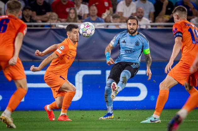 SLOVAN BRATISLAVA - CELJE Tigran Barseghyan of Slovan during the first leg of play off round of UEFA Champions league football match between SK SLovan Bratislava and Celje at the Tehelne Pole Narodny futbalovy stadion. Bratislava, Slovakia, August 19, 2026. Copyright: xx 080A9590