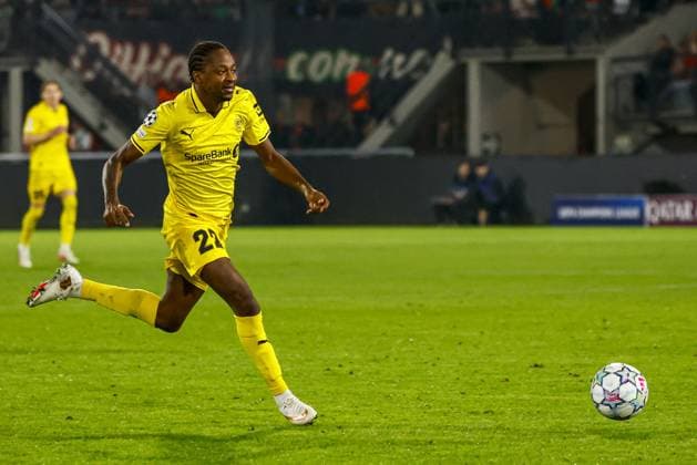 NIJMEGEN - Joel Mvuka of FK Bodo Glimt runs with the ball during the UEFA Champions League Play-offs match between NEC Nijmegen and FK Bodo Glimt at the Goffertstadion on August 19, 2026 in Nijmegen, the Netherlands. WART BRINKERHOF ANP xVIxANPxSportx xMarcelxterxBalsxIVx 565845087 originalFilename: 565845087.jpg