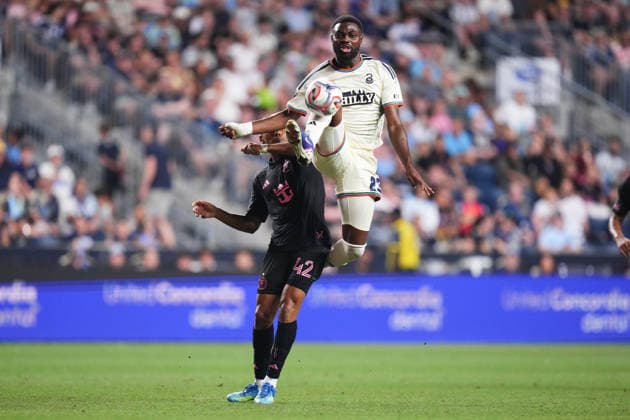 August 19, 2026: Philadelphia Union Forward Ezekiel Alladoh (23) controls the ball during the second half of an MLS, Fussball Herren, USA match against Inter Miami at Subaru Park in Chester, Pennsylvania. CSM Chester United States of America - ZUMAc04_ 20260819_zma_c04_079 Copyright: xKylexRoddenx