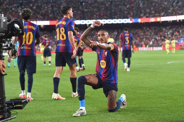FC Barcelona, Barca v AL-AHLY FC SPOTIFY CAMP NOU. BARCELONA Aug 19,2026 FC BARCELONA vs AL-ALHY FC AUG 19 ,2026 Raphina (11) of FC Barcelona celebrates scoring his team s second goal during the match between FC Barcelona and Al-Alhy FC corresponding to the Joan Gamper Trophy at Spotify Camp Nou in Barcelona, Spain. Barcelona ESP Copyright: xS.xRosx