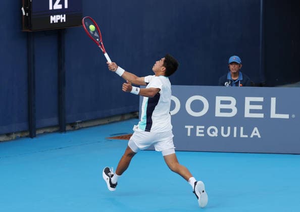 August 19, 2026, Mason, Ohio, USA: BRANDON NAKASHIMA of USA during the match against N. Borges of Portugal in the fourth round of tennis tournament ATP, Tennis Herren 1000 Cincinnati Open in Mason, USA. Nakashima won 6:3, 6:7 (5-7), 6:3. Mason USA - ZUMAc278 20260819_zsp_c278_072 Copyright: xMarcinxCholewinskix
