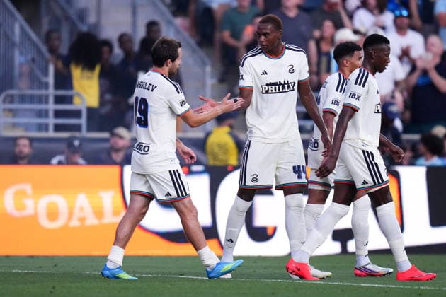 MLS, Fussball Herren, USA 2026: Union Vs Miami AUG 19 August 19, 2026: Philadelphia Union Midfielder Indiana Vassilev (19) and Philadelphia Union Defender Neil Pierre (44) celebrate a goal during the first half of an MLS match against Inter Miami at Subaru Park in Chester, Pennsylvania. Kyle Rodden CSM (Credit Image: Â Kyle Rodden Cal Media) Chester Pennsylvania United States of America EDITORIAL USE ONLY Copyright: xx ZUMA-20260819_zma_c04_104.jpg KylexRoddenx csmphotothree512907