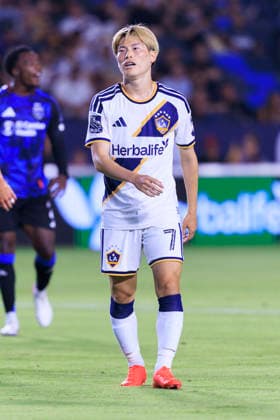 August 19, 2026, Carson, California, USA: Kyogo Furuhashi 7 of the LA Galaxy during their regular season MLS, Fussball Herren, USA game against the San Jose Earthquakes on Wednesday August 19, 2026 at the Dignity Health Sports Park Stadium in Carson, California. ARIANA RUIZ PI Carson USA - ZUMAp124 20260819_zaa_p124_007 Copyright: xArianaxRuizx
