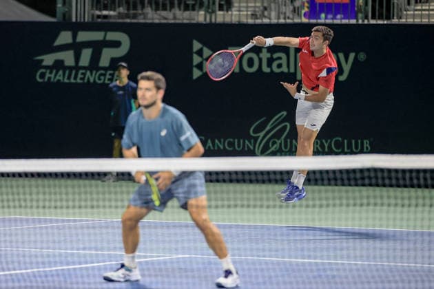 CANCUN COUNTRY OPEN 2026 CANCUN COUNTRY OPEN 2026 TOMAS BARRIOS NICOLAS MEJIA VS IVAN LIUTAREVICH MIGUEL REYES VARELA 19082026 CANCUN, QUINTANA ROO. Action photo of Tomas Barrios and Nicolas Mejia, during game of the Cancun Country Open 2026 Tennis 125 Challenger tournament held at the Cancun Country Club of Cancun, Quintana Roo, Mexico. Foto de accion de Tomas Barrios y Nicolas Mejia, durante juego del Cancun Country Open 2026 ATP, Tennis Herren 125 Challenger que se celebra en el Cancun Country Club de Cancun, Quintana Roo, Mexico. PHOTO BY IMAGENSHOP AGENCIA FOTOGRAFICA CANCUN QUINTANA ROO MEXICO *** CANCUN COUNTRY OPEN 2026 CANCUN COUNTRY OPEN 2026 TOMAS BARRIOS NICOLAS MEJIA VS IVAN LIUTAREVICH MIGUEL REYES VARELA 08 19 2026 CANCUN, QUINTANA ROO Action photo of Tomas Barrios and Nicolas Mejia during a match at the 2026 Cancun Country Open ATP 125 Challenger tennis tournament held at the Cancun Country Club in Cancun, Quintana Roo, Mexico Action photo of Tomas Barrios and Nicolas Mejia, during a match at the 2026 Cancun Country Open ATP 125 Challenger, held at the Cancun Country Club in Cancun, Quintana Roo, Mexico. PHOTO BY IMAGENSHOP PHOTO AGENCY, CANCUN, QUINTANA ROO, MEXICO Copyright: xIMAGENSHOPxAGENCIAxFOTOGRAFICAx