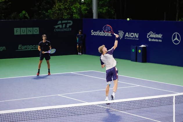 CANCUN COUNTRY OPEN 2026 CANCUN COUNTRY OPEN 2026 ALEX ERLER BART STEVENS VS FELIX BALSHAW DAVID JORDA 19082026 CANCUN, QUINTANA ROO. Action photo of Felix Balshaw and David Jorda, during game of the Cancun Country Open 2026 Tennis 125 Challenger tournament held at the Cancun Country Club of Cancun, Quintana Roo, Mexico. Foto de accion de Felix Balshaw y David Jorda, durante juego del Cancun Country Open 2026 ATP, Tennis Herren 125 Challenger que se celebra en el Cancun Country Club de Cancun, Quintana Roo, Mexico. PHOTO BY IMAGENSHOP AGENCIA FOTOGRAFICA CANCUN QUINTANA ROO MEXICO *** CANCUN COUNTRY OPEN 2026 CANCUN COUNTRY OPEN 2026 ALEX ERLER BART STEVENS VS FELIX BALSHAW DAVID JORDA 08 19 2026 CANCUN, QUINTANA ROO Action photo of Felix Balshaw and David Jorda during a match at the 2026 Cancun Country Open ATP 125 Challenger tennis tournament held at the Cancun Country Club in Cancun, Quintana Roo, Mexico Action photo of Felix Balshaw and David Jorda, during a match at the 2026 Cancun Country Open ATP 125 Challenger tournament held at the Cancun Country Club in Cancun, Quintana Roo, Mexico. PHOTO BY IMAGENSHOP PHOTO AGENCY, CANCUN, QUINTANA ROO, MEXICO Copyright: xIMAGENSHOPxAGENCIAxFOTOGRAFICAx