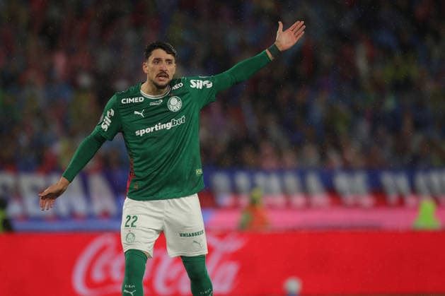 Palmeiras defender Joaquin Piquerez reacts Club Cerro Porteno v SE Palmeiras - Copa Libertadores Round of 16 second leg match - ASUNCION, PARAGUAY - AUGUST 19, 2026 Copyright: xSoccerxImagesx