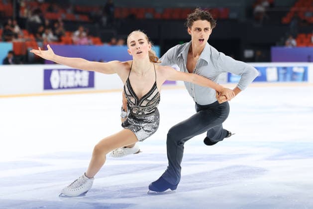 XI AN, CHINA - AUGUST 20: Zoe Bianchi and Daniel Basile perform in the Junior Ice Dance rhythm dance on day 1 of the ISU Figure skating, Eiskunstlauf Junior Grand Prix Xi an 2026 on August 20, 2026 in Xi an, Shaanxi Province of China.  Copyright: xVCGx 111661020692