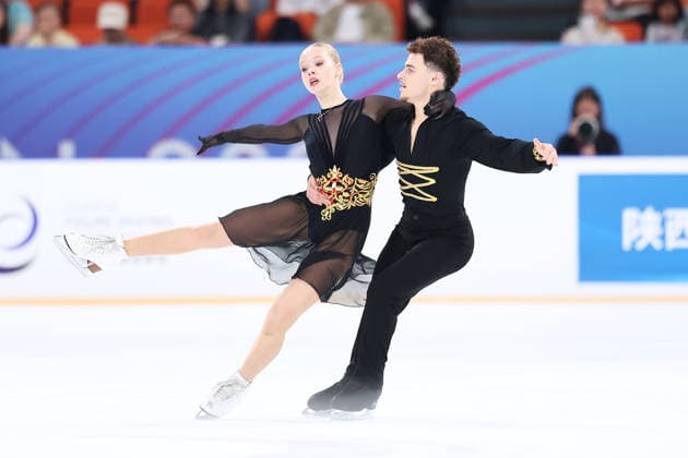 XI AN, CHINA - AUGUST 20: Romy Reverchon and Victor Di Muzio perform in the Junior Ice Dance rhythm dance on day 1 of the ISU Figure skating, Eiskunstlauf Junior Grand Prix Xi an 2026 on August 20, 2026 in Xi an, Shaanxi Province of China.  Copyright: xVCGx 111661021226