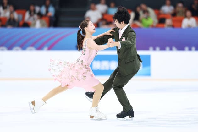 XI AN, CHINA - AUGUST 20: Ayumi Shibayama and Tomoki Kimura perform in the Junior Ice Dance rhythm dance on day 1 of the ISU Figure skating, Eiskunstlauf Junior Grand Prix Xi an 2026 on August 20, 2026 in Xi an, Shaanxi Province of China.  Copyright: xVCGx 111661021678
