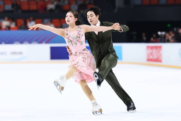 XI AN, CHINA - AUGUST 20: Ayumi Shibayama and Tomoki Kimura perform in the Junior Ice Dance rhythm dance on day 1 of the ISU Figure skating, Eiskunstlauf Junior Grand Prix Xi an 2026 on August 20, 2026 in Xi an, Shaanxi Province of China.  Copyright: xVCGx 111661021679
