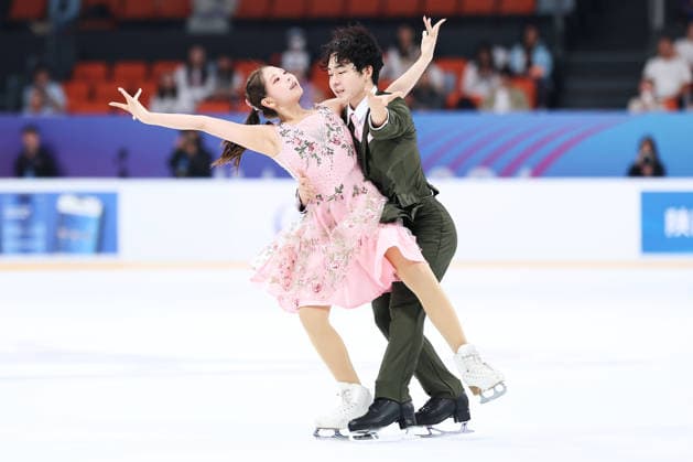 XI AN, CHINA - AUGUST 20: Ayumi Shibayama and Tomoki Kimura perform in the Junior Ice Dance rhythm dance on day 1 of the ISU Figure skating, Eiskunstlauf Junior Grand Prix Xi an 2026 on August 20, 2026 in Xi an, Shaanxi Province of China.  Copyright: xVCGx 111661021682