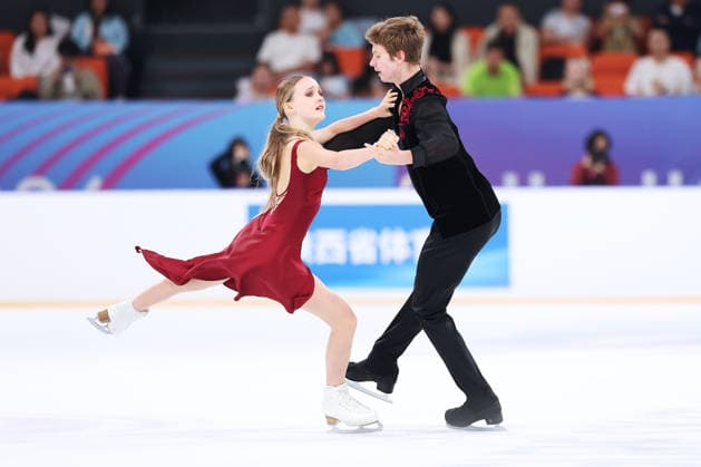 XI AN, CHINA - AUGUST 20: Mariia Fefelova and Artem Valov perform in the Junior Ice Dance rhythm dance on day 1 of the ISU Figure skating, Eiskunstlauf Junior Grand Prix Xi an 2026 on August 20, 2026 in Xi an, Shaanxi Province of China.  Copyright: xVCGx 111661022340
