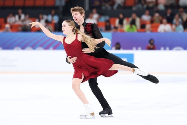 XI AN, CHINA - AUGUST 20: Mariia Fefelova and Artem Valov perform in the Junior Ice Dance rhythm dance on day 1 of the ISU Figure skating, Eiskunstlauf Junior Grand Prix Xi an 2026 on August 20, 2026 in Xi an, Shaanxi Province of China.  Copyright: xVCGx 111661022341