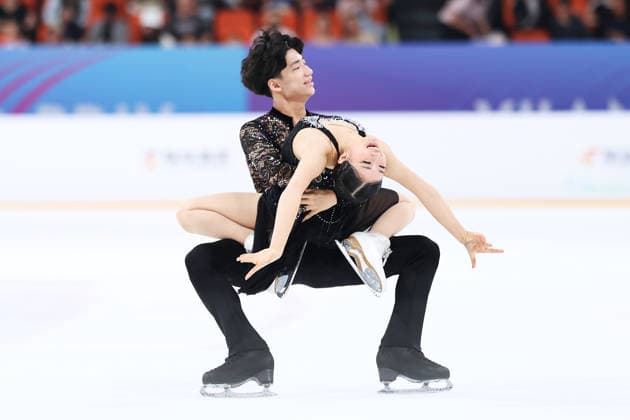 XI AN, CHINA - AUGUST 20: Leina You and Henrick Chan perform in the Junior Ice Dance rhythm dance on day 1 of the ISU Figure skating, Eiskunstlauf Junior Grand Prix Xi an 2026 on August 20, 2026 in Xi an, Shaanxi Province of China.  Copyright: xVCGx 111661022854