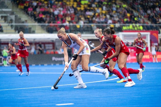19.08.2026, BEL, Hockey, Frauen, FIH Weltmeisterschaft, Länderspiel, USA vs Deutschland Lynn Krings ( Deutschland, 17 ) am Ball, Wavre Belfius Arena Wallonisch-Brabant Belgien *** August 19, 2026, BEL, Field Hockey, Women s, FIH World Championship, International Match, USA vs. Germany Lynn Krings Germany, No. 17 on the field, Wavre Belfius Arena, Walloon Brabant, Belgium Copyright: xNordphoto Memmlerx