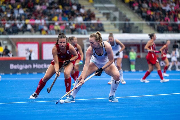 19.08.2026, BEL, Hockey, Frauen, FIH Weltmeisterschaft, Länderspiel, USA vs Deutschland Sara Strauss ( Deutschland, 21 ) am Ball, Wavre Belfius Arena Wallonisch-Brabant Belgien *** August 19, 2026, BEL, Field Hockey, Women s, FIH World Championship, International Match, USA vs. Germany; Sara Strauss (Germany), No. 21 on the ball, Wavre Belfius Arena, Walloon Brabant, Belgium Copyright: xNordphoto Memmlerx