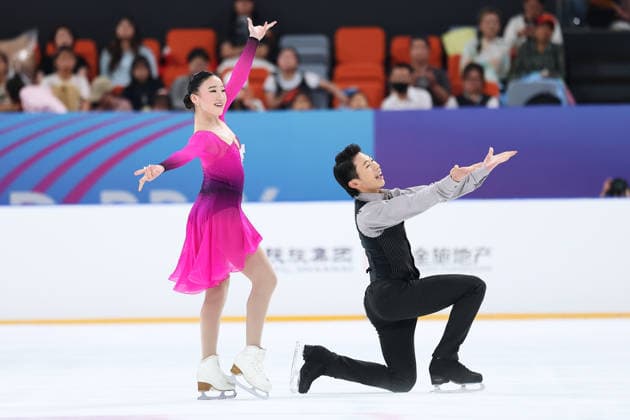 XI AN, CHINA - AUGUST 20: Chanelle Chum and Osckar Chum perform in the Junior Ice Dance rhythm dance on day 1 of the ISU Figure skating, Eiskunstlauf Junior Grand Prix Xi an 2026 on August 20, 2026 in Xi an, Shaanxi Province of China.  Copyright: xVCGx 111661028312