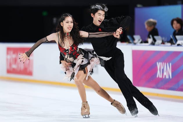 XI AN, CHINA - AUGUST 20: Yin Shanjie and Yang Shirui perform in the Junior Ice Dance rhythm dance on day 1 of the ISU Figure skating, Eiskunstlauf Junior Grand Prix Xi an 2026 on August 20, 2026 in Xi an, Shaanxi Province of China.  Copyright: xVCGx 111661028203