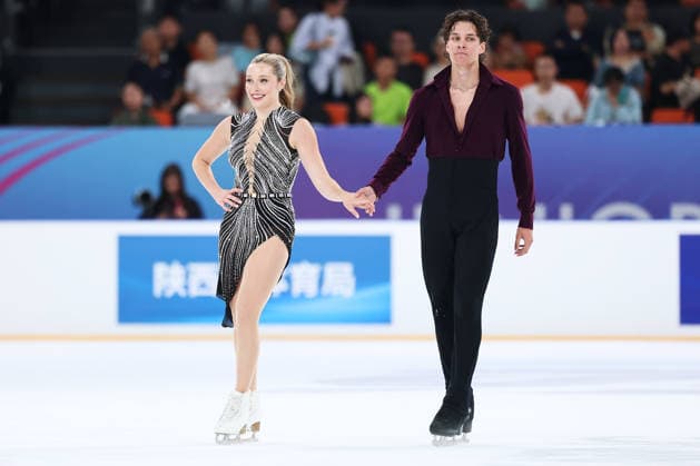 XI AN, CHINA - AUGUST 20: Summer Homick and Nicholas Buelow perform in the Junior Ice Dance rhythm dance on day 1 of the ISU Figure skating, Eiskunstlauf Junior Grand Prix Xi an 2026 on August 20, 2026 in Xi an, Shaanxi Province of China.  Copyright: xVCGx 111661029393