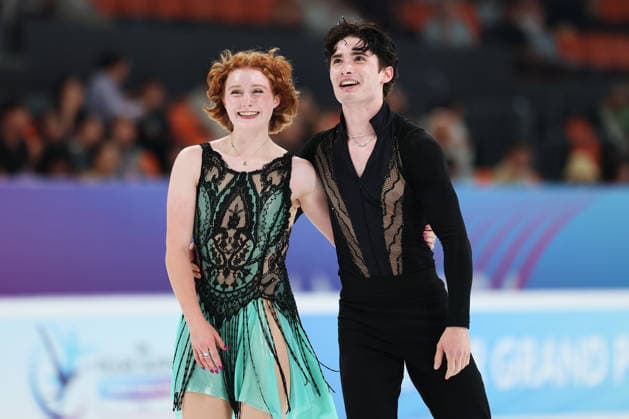 XI AN, CHINA - AUGUST 20: Dessie Abigail Hoewing-Moxley and Artyom Sladkov perform in the Junior Ice Dance rhythm dance on day 1 of the ISU Figure skating, Eiskunstlauf Junior Grand Prix Xi an 2026 on August 20, 2026 in Xi an, Shaanxi Province of China.  Copyright: xVCGx 111661029083