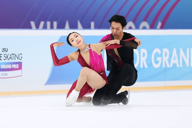 XI AN, CHINA - AUGUST 20: Kang Xinyue and Hao Shibo perform in the Junior Ice Dance rhythm dance on day 1 of the ISU Figure skating, Eiskunstlauf Junior Grand Prix Xi an 2026 on August 20, 2026 in Xi an, Shaanxi Province of China.  Copyright: xVCGx 111661029182