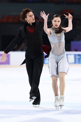 XI AN, CHINA - AUGUST 20: Jane Calhoun and Mark Zheltyshev perform in the Junior Ice Dance rhythm dance on day 1 of the ISU Figure skating, Eiskunstlauf Junior Grand Prix Xi an 2026 on August 20, 2026 in Xi an, Shaanxi Province of China.  Copyright: xVCGx 111661028807