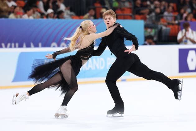 XI AN, CHINA - AUGUST 20: Annelise Stapert and Maxim Korotcov perform in the Junior Ice Dance rhythm dance on day 1 of the ISU Figure skating, Eiskunstlauf Junior Grand Prix Xi an 2026 on August 20, 2026 in Xi an, Shaanxi Province of China.  Copyright: xVCGx 111661028718