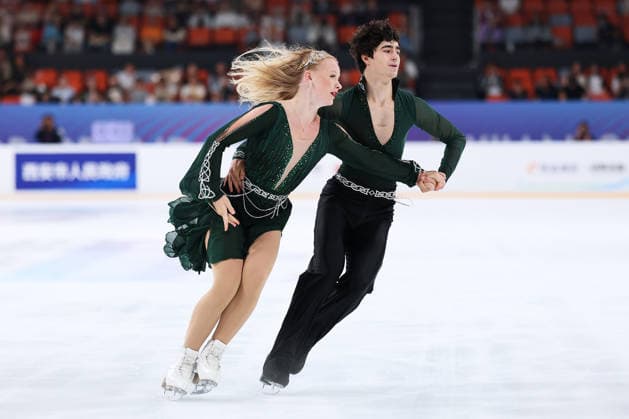 XI AN, CHINA - AUGUST 20: Lara Sundberg and Hector Gonzalez Elvira perform in the Junior Ice Dance rhythm dance on day 1 of the ISU Figure skating, Eiskunstlauf Junior Grand Prix Xi an 2026 on August 20, 2026 in Xi an, Shaanxi Province of China.  Copyright: xVCGx 111661028588