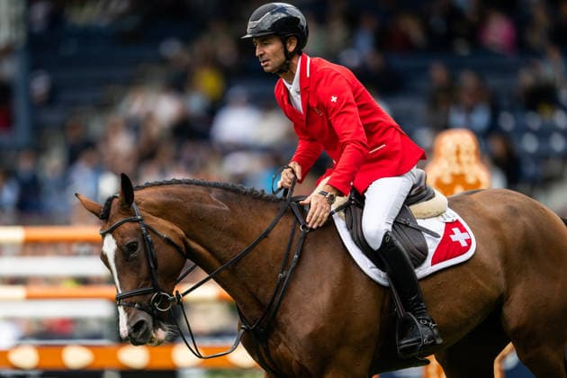 260820 Steve Guerdat of Switzerland with horse Dynamix de Belheme compete in the team and individual jumping qualifier round two during day 10 of the 2026 FEI World Championshipson August 20, 2026 in Aachen. Photo: Emma Wallskog BILDBYRAN kod EW EW0692 ridsport equestrian rid-vm 2026 2026 fei world championships bbeng ridsport-vm hoppning jumping *** August 20, 2026: Steve Guerdat of Switzerland, riding Dynamix de Belheme, competed in the second round of the team and individual show jumping qualifiers on Day 10 of the 2026 FEI World Championships, 2026 in Aachen. Photo by Emma Wallskog. BILDBYRAN code EW EW0692 equestrian sports 2026 World Championships 2026 FEI World Championships BBENG equestrian World Championships show jumping  Copyright: EMMAxWALLSKOG BB260820EW018