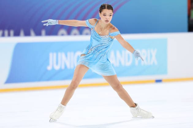 XI AN, CHINA - AUGUST 20: Zlata Saprina competes in the women s short program during the 2026 ISU Junior Grand Prix of Figure skating, Eiskunstlauf Xi an on August 20, 2026 in Xi an, Shaanxi Province of China. The event features top junior figure skaters from around the world competing for qualification points.  Copyright: xVCGx 111661044607