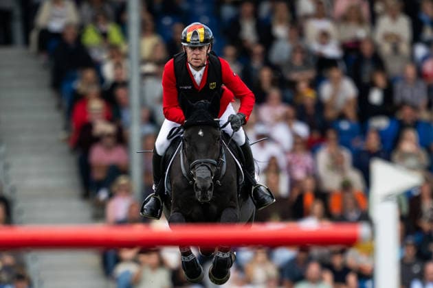 260820 Marcus Ehning of Germany with horse Coolio compete in the team and individual jumping qualifier round two during day 10 of the 2026 FEI World Championshipson August 20, 2026 in Aachen. Photo: Emma Wallskog BILDBYRAN kod EW EW0692 ridsport equestrian rid-vm 2026 2026 fei world championships bbeng ridsport-vm hoppning jumping *** August 20, 2026: Marcus Ehning of Germany, riding Coolio, competes in the second round of the team and individual show jumping qualifiers on Day 10 of the 2026 FEI World Championships, 2026 in Aachen. Photo by Emma Wallskog, BILDBYRAN, code EW EW0692; equestrian sports, 2026 World Championships, 2026 FEI World Championships, BBENG, equestrian World Championships, show jumping  Copyright: EMMAxWALLSKOG BB260820EW029