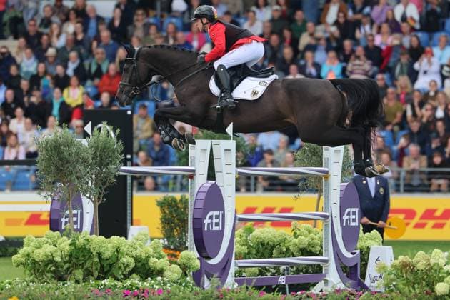 Marcus Ehning (GER, Deutschland) mit Pferd Coolio 42 , Springen, FEI Jumping World Championship, WM, Weltmeisterschaft , FEI Jumping World Championship Second Competition Ð Team Final & Second Individual Qualifier, Mercedes-Benz Prize, Mercedes-Benz Prize, Einzel und Teamwertung, Jumping , AACHEN - FEI World Championships 2026, Weltfest des Pferdesports, Reitsport Weltmeisterschaft 2026, Aachen 2026, Welcome Home 2026, Aachener Soers, 11. bis 23. August 2026, Reitsport, 20.08.2026, Aachen Aachener Soers Deutschland *** Marcus Ehning (GER), Germany, riding Coolio 42, Show Jumping, FEI Jumping World Championship, FEI Jumping World Championship Second Competition – Team Final, Second Individual Qualifier, Mercedes-Benz Prize, Mercedes-Benz Prize, Individual and Team Standings, Jumping, AACHEN FEI World Championships 2026, World Festival of Equestrian Sports, 2026 Equestrian World Championships, Aachen 2026, Welcome Home 2026, Aachen Soers, August 11–23, 2026, Equestrian Sports, August 20, 2026, Aachen Soers, Germany