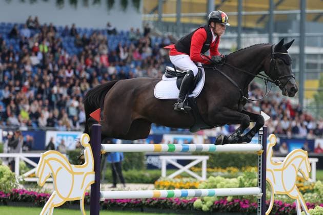 Marcus Ehning (GER, Deutschland) mit Pferd Coolio 42 , Springen, FEI Jumping World Championship, WM, Weltmeisterschaft , FEI Jumping World Championship Second Competition Ð Team Final & Second Individual Qualifier, Mercedes-Benz Prize, Mercedes-Benz Prize, Einzel und Teamwertung, Jumping , AACHEN - FEI World Championships 2026, Weltfest des Pferdesports, Reitsport Weltmeisterschaft 2026, Aachen 2026, Welcome Home 2026, Aachener Soers, 11. bis 23. August 2026, Reitsport, 20.08.2026, Aachen Aachener Soers Deutschland *** Marcus Ehning (GER), Germany, riding Coolio 42, Show Jumping, FEI Jumping World Championship, FEI Jumping World Championship Second Competition—Team Final Second Individual Qualifier, Mercedes-Benz Prize, Mercedes-Benz Prize, Individual and Team Standings, Jumping, AACHEN FEI World Championships 2026, World Festival of Equestrian Sports, 2026 Equestrian World Championships, Aachen 2026, Welcome Home 2026, Aachen Soers, August 11–23, 2026, Equestrian Sports, August 20, 2026, Aachen Soers, Germany