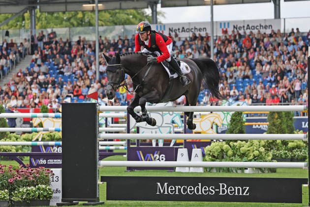 Marcus Ehning (GER, Deutschland) mit Pferd Coolio 42, FEI Jumping World Championship, WM, Weltmeisterschaft Second Competition Team Final & Second Individual Qualifier, Mercedes-Benz Prize , Springen, FEI Jumping World Championship , Turkish Airlines-Prize, Einzel und Teamwertung, Jumping , AACHEN - FEI World Championships 2026, Weltfest des Pferdesports, Reitsport Weltmeisterschaft 2026, Aachen 2026, Welcome Home 2026, Aachener Soers, 11. bis 23. August 2026, Reitsport, 20.08.2026, Aachen Aachener Soers Deutschland *** Marcus Ehning (GER), Germany, riding Coolio 42, FEI Jumping World Championship Second Competition Team Final Second Individual Qualifier, Mercedes-Benz Prize, Show Jumping, FEI Jumping World Championship, Turkish Airlines Prize, Individual and Team Standings, Show Jumping, AACHEN FEI World Championships 2026, World Equestrian Festival, 2026 World Equestrian Championships, Aachen 2026, Welcome Home 2026, Aachen Soers, August 11–23, 2026, Equestrian Sports, August 20, 2026, Aachen Soers, Germany