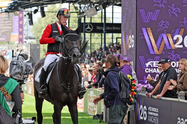 Marcus Ehning (GER, Deutschland) mit Pferd Coolio 42, FEI Jumping World Championship, WM, Weltmeisterschaft Second Competition Team Final & Second Individual Qualifier, Mercedes-Benz Prize , Springen, FEI Jumping World Championship , Turkish Airlines-Prize, Einzel und Teamwertung, Jumping , AACHEN - FEI World Championships 2026, Weltfest des Pferdesports, Reitsport Weltmeisterschaft 2026, Aachen 2026, Welcome Home 2026, Aachener Soers, 11. bis 23. August 2026, Reitsport, 20.08.2026, Aachen Aachener Soers Deutschland *** Marcus Ehning (GER), Germany, riding Coolio 42, FEI Jumping World Championship Second Competition Team Final Second Individual Qualifier, Mercedes-Benz Prize, Show Jumping, FEI Jumping World Championship, Turkish Airlines Prize, Individual and Team Standings, Show Jumping, AACHEN FEI World Championships 2026, World Equestrian Festival, 2026 World Equestrian Championships, Aachen 2026, Welcome Home 2026, Aachen Soers, August 11–23, 2026, Equestrian Sports, August 20, 2026, Aachen Soers, Germany