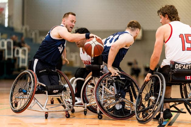 COLOGNE, GERMANY - AUGUST 20: Gregg Warburton (Great Britain, 12) controls the ball during a mens Nations Cup Cologne match between Canada vs. Great Britain at Sporthalle am Bergischen Ring on August 20, 2026 in Cologne, Germany. North Rhine Westphalia Germany Copyright: xSteffiexWunderlx