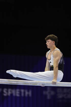 Radomyr Stelmakh, GER, during seniors qualification at 2026 Europeans in Zagreb; 19 08 2026; *** Radomyr Stelmakh, GER, during the senior qualifying round at the 2026 European Championships in Zagreb on August 19, 2026 