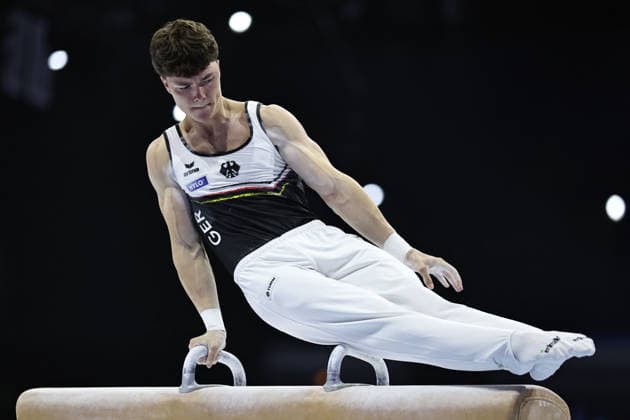 Radomyr Stelmakh, GER, during seniors qualification at 2026 Europeans in Zagreb; 19 08 2026; *** Radomyr Stelmakh, GER, during the senior qualifying round at the 2026 European Championships in Zagreb on August 19, 2026 