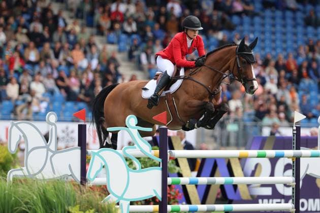 Sophie Hinners (GER, Deutschland, Germany) mit Pferd Iron Dames Singclair erneut Fehlerfrei, Team Deutschland in der Führung , Springen, FEI Jumping World Championship, WM, Weltmeisterschaft , FEI Jumping World Championship Second Competition Ð Team Final & Second Individual Qualifier, Mercedes-Benz Prize, Mercedes-Benz Prize, Einzel und Teamwertung, Jumping , AACHEN - FEI World Championships 2026, Weltfest des Pferdesports, Reitsport Weltmeisterschaft 2026, Aachen 2026, Welcome Home 2026, Aachener Soers, 11. bis 23. August 2026, Reitsport, 20.08.2026, Aachen Aachener Soers Deutschland *** Sophie Hinners (GER, Germany) rode Iron Dames Singclair to another clear round; Team Germany is in the lead, Show Jumping, FEI Jumping World Championship, FEI Jumping World Championship Second Competition – Team Final Second Individual Qualifier, Mercedes-Benz Prize, Mercedes-Benz Prize, Individual and Team Standings, Jumping, AACHEN FEI World Championships 2026, World Equestrian Festival, 2026 World Equestrian Games, Aachen 2026, Welcome Home 2026, Aachen Soers, August 11–23, 2026, Equestrian Sports, August 20, 2026, Aachen Soers, Germany